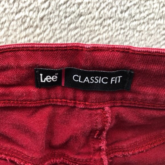 Lee Womens Jeans Size 6 Medium Classic Straight Leg Casual Mid Rise Red Denim - Picture 8 of 15
